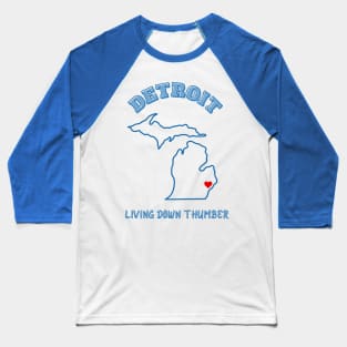 Detroit Down Thumber Baseball T-Shirt